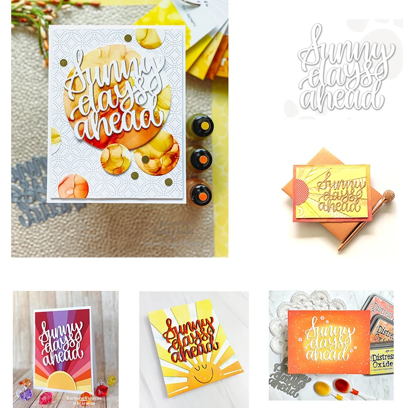 

Words Sunny Days Ahead Metal Cutting Dies Scrapbooking Diary Decor Stencil Embossed Template DIY Greeting Card Handmade 2021 New