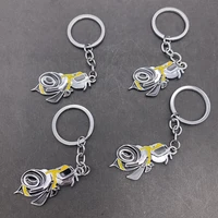 fashion key holder 3d metal animal bee key chains yellow multiple pendant cute keyrings bag purse car women men