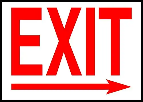 

Engineer Grade tin Sign 8x12,Exit Right Arrow Emergency Exit,Funny Warning Signs for Home Metal Signs Safety Sign forBedroom Doo