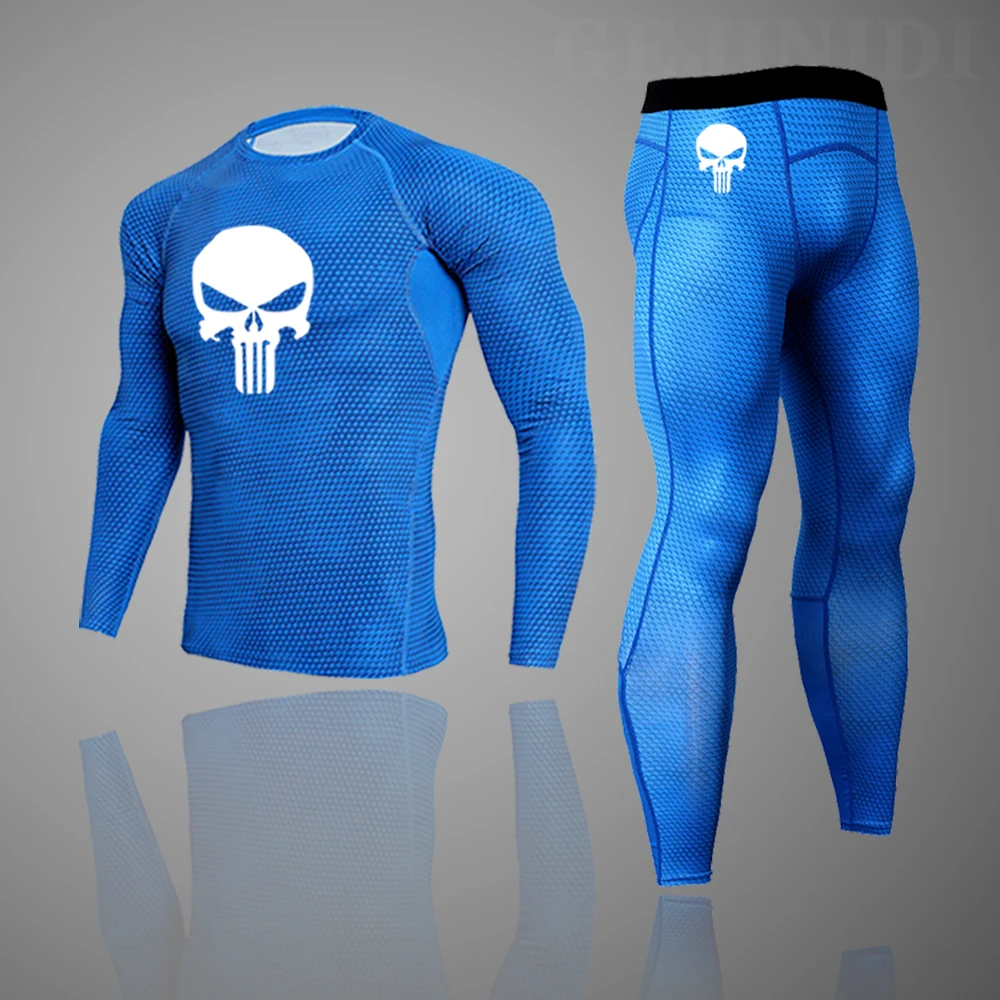 Men's Running Wear Gym Fitness Thermo Underwear 4xl Compression Comprehensive Training Set Male Quick-Drying Tights Tracksuit