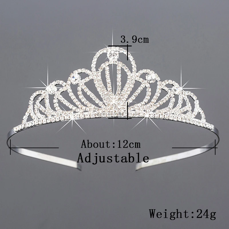 Обруч для волос Женский серебристый со стразами и короной