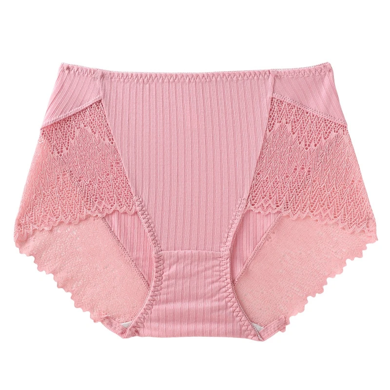 

Sexy Women Antibacterial Underwear Cotton Mid-Waist Lace Briefs Ladies Translucent Underpants Fashion Flexible Mesh Lingerie