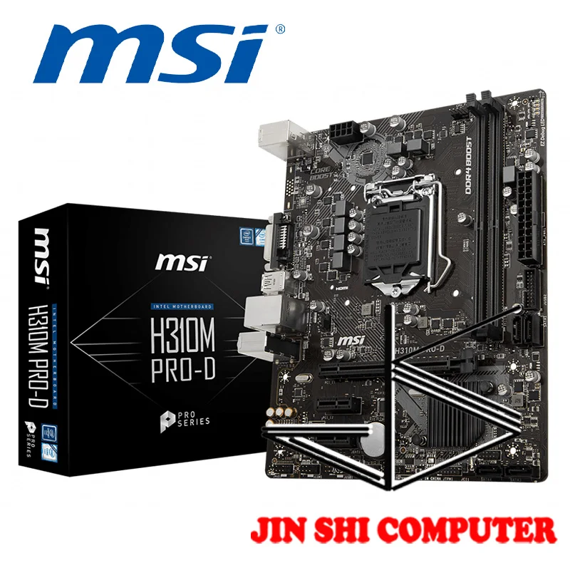 

Новый MSI H310M PRO-D поддерживает 8th поколения Intel®Ядро™LGA 1151 гнездо Sup Порты и разъёмы s DDR4 памяти DVI-D Порты и разъёмы USB 2,0 & Порты LAN Порты и разъёмы ...