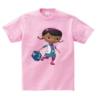 Футболка для девочек 2, 3, 4, 5, 6, 8, 10, 12 лет Doc Mcstuffins Детская летняя футболка хлопковая Детская футболка с короткими рукавами для маленьких девочек
