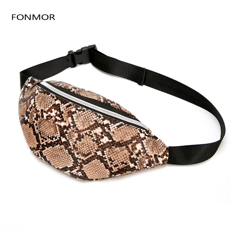 Поясная Сумка для женщин со змеиным принтом забавная нагрудная сумочка из