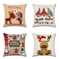christmas deer pillowcase cushion cover cute christmas tree pillow case bedside large backrest car sofa pillowcover home decor