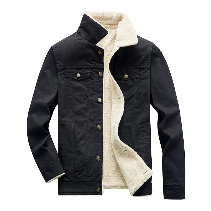 Мужская зимняя куртка из шерсти ягнёнка кашемир тонкая Толстая теплая пальто