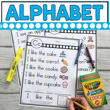 Простые изображения алфавита с зрительными словами (чтение выделение запись