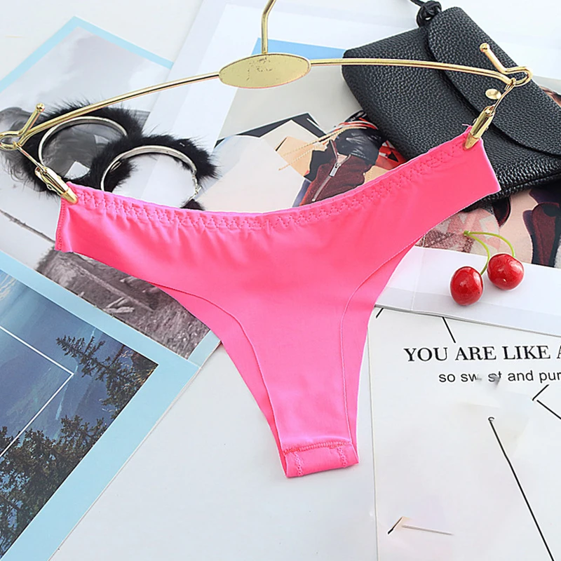 Шелковые сексуальные женские стринги бесшовные трусики женское нижнее белье