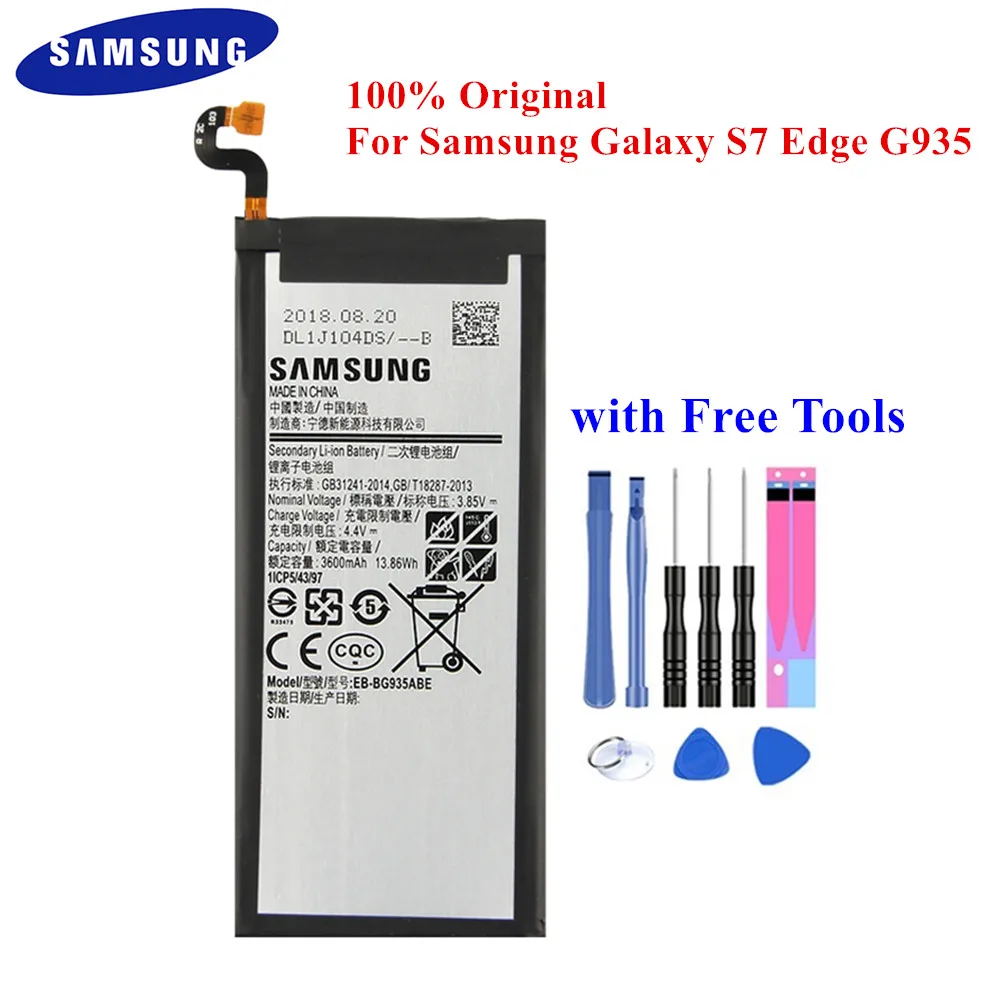 Аккумулятор для Samsung Galaxy S7 Edge 100% оригинальный аккумулятор G935FD G935W8 G9350 G935K G935L 3600 мАч