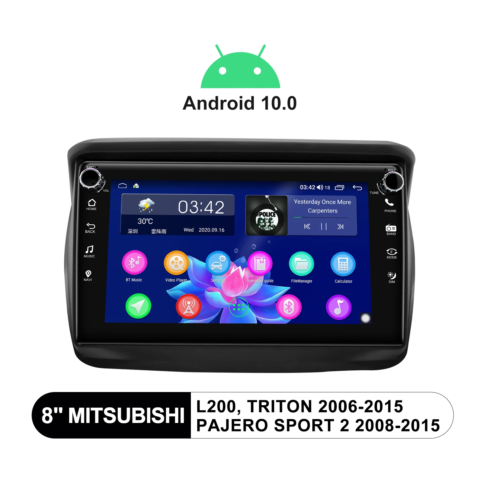 

8 Inch Radio Tape Recorder Stereo Central Multimedia Android Auto For Mitsubishi L200 TRITON 2006-2015 Pajero Sport 2 2008-2015