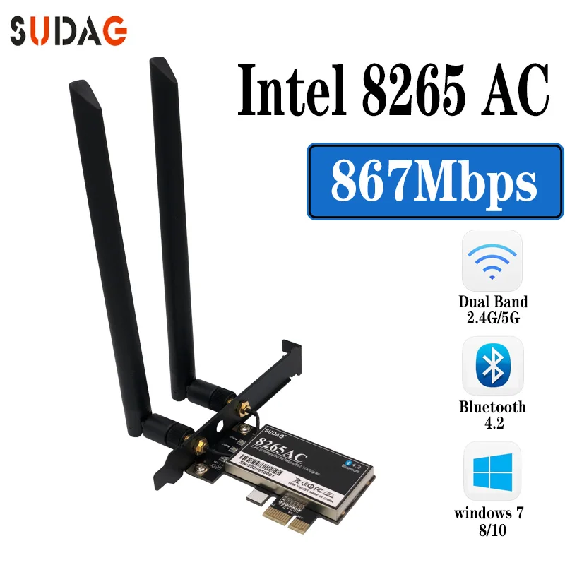 Двухдиапазонная 2 4G/5Ghz Wifi лампа для Intel 8265NGW Wireless-AC 8265 NGFF 802.11ac 867Mbps 2x2 _ WIFI BT 4 карта |