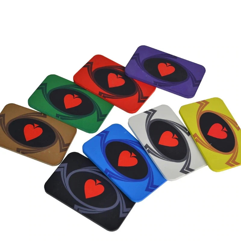 Набор керамических чипов для покера Персиковое сердце Техасский Холдем 20 шт. 8