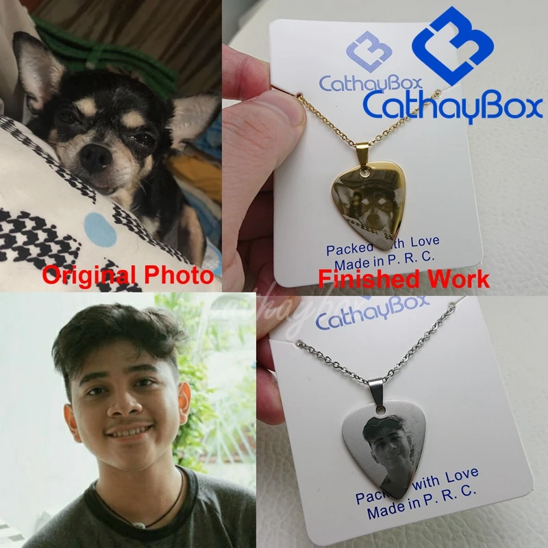 Персонализированные из нержавеющей стали гитары выбрать пустой Dog Tag выгравировать фото имя Шарм брелок кулон W/SS цепи 50 см