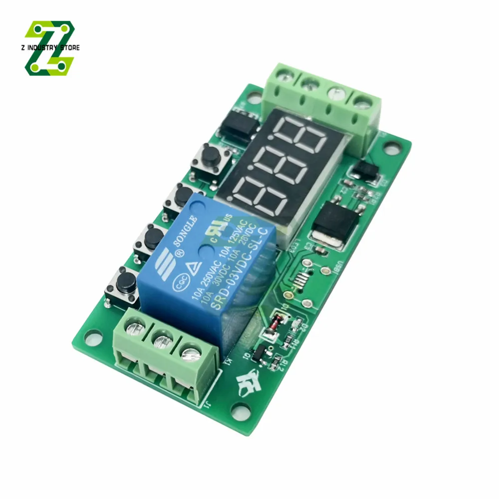 Светодиодный ное Цифровое реле задержки времени 5 в-30 в печатная плата модуль