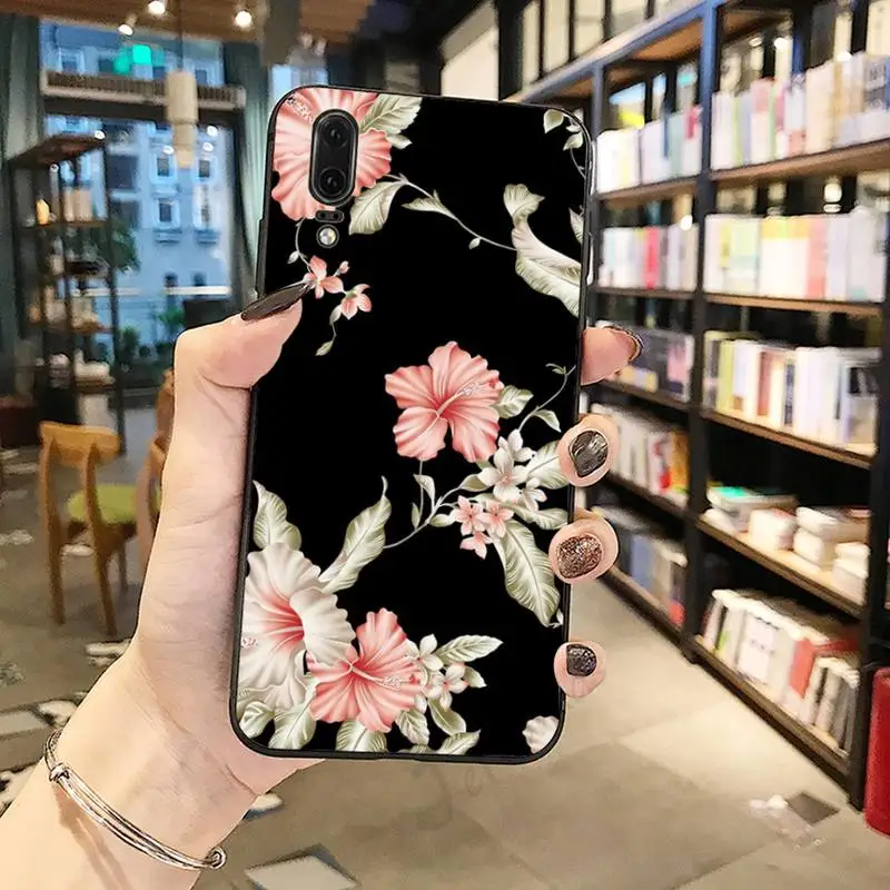 

Dark flora Phone Case For Huawei honor Mate P 10 20 30 40 Pro 10i 9 10 20 8 x Lite