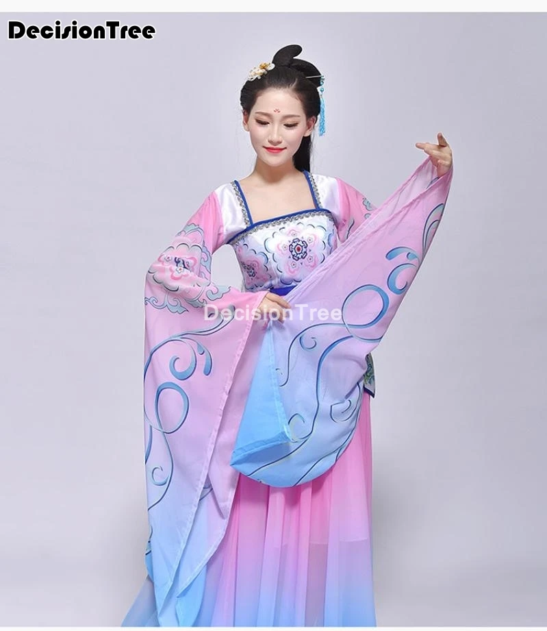 2021 Древний китайский костюм женский сценический наряд hanfu атласное китайское