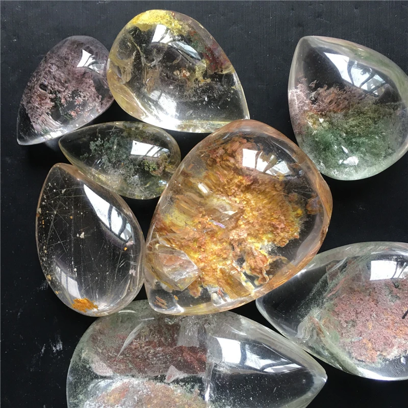 

8pcs Natural Ghost Quartz Crystal Stone Healing Pendant Gemstone Home Decor Collection