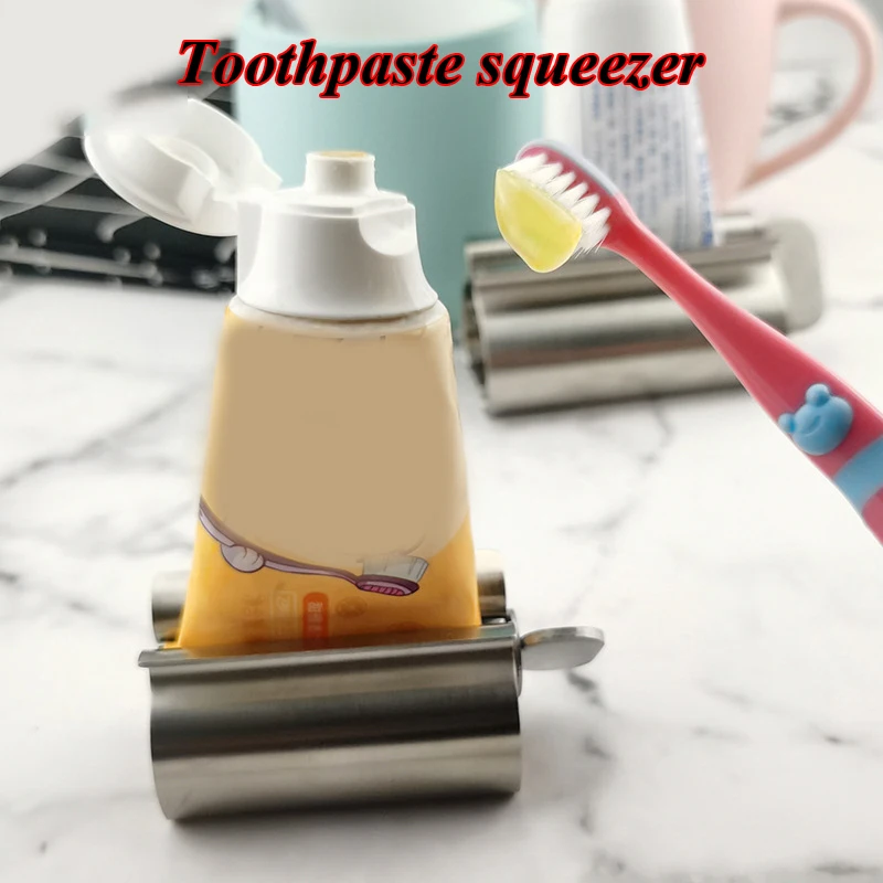 

Automatic Toothpaste Dispenser Toothbrush Holder Wall Mounted Toothpaste Squeezer Rolling Tube Squeezer Bathroom Accessories Set