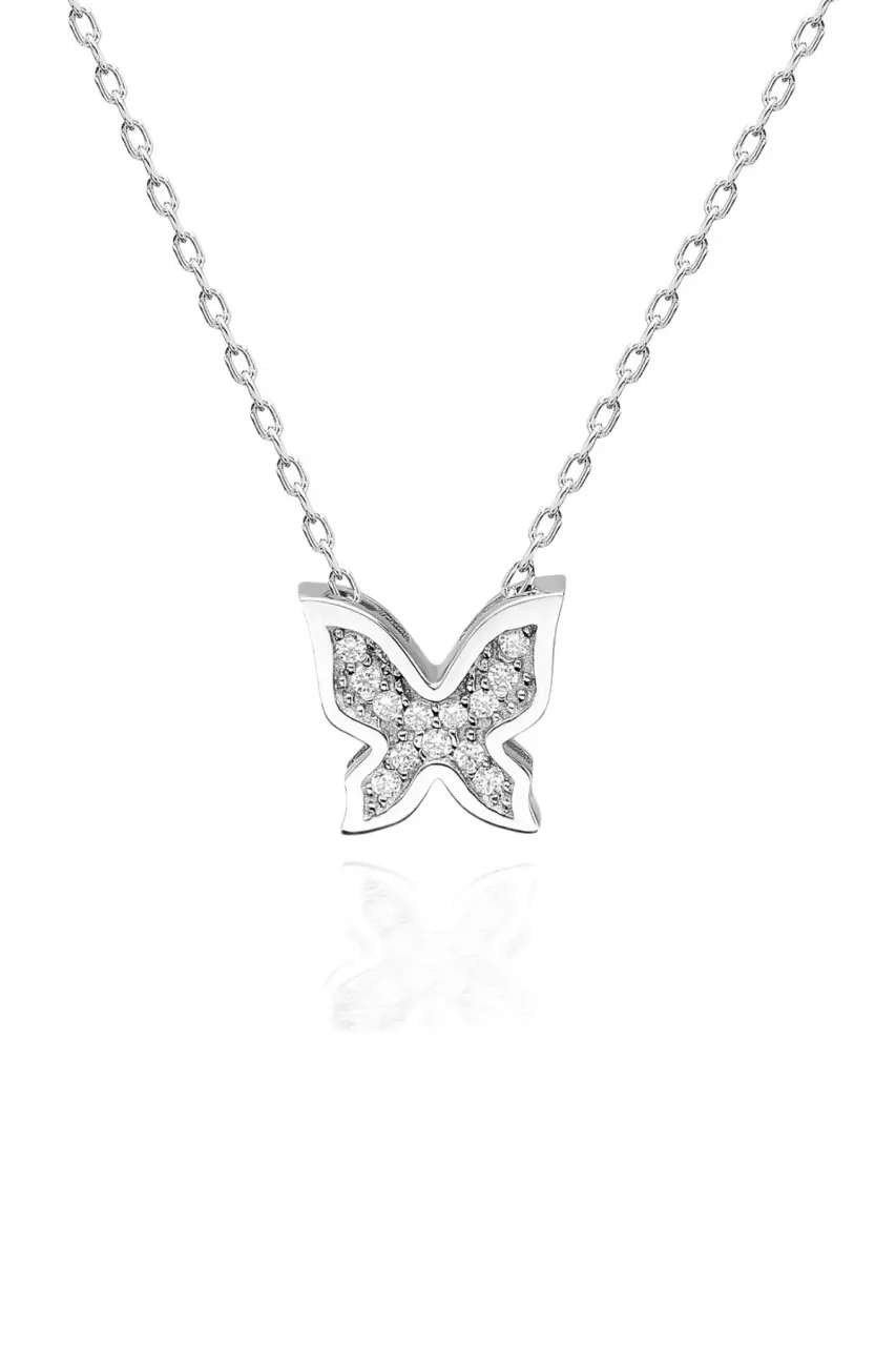 

Certified Swarovski Stone Butterfly 925 Silver Necklace