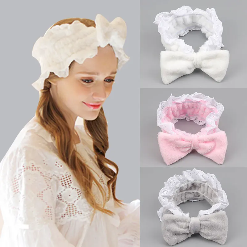 Кружевная повязка на голову в стиле Звезд Мягкая для волос из кораллового