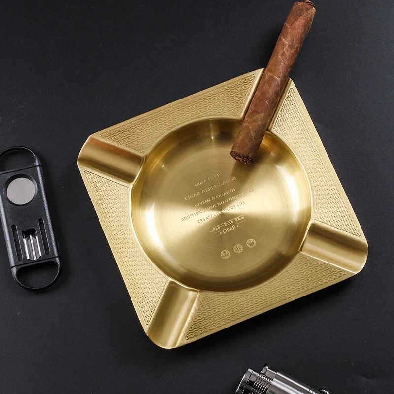 

Copper Cigar Ashtray Smoke Tobacco Ash Holder Container Desktop Metal Cigar Trash Ashtray Home Office Decor Smoking Tools