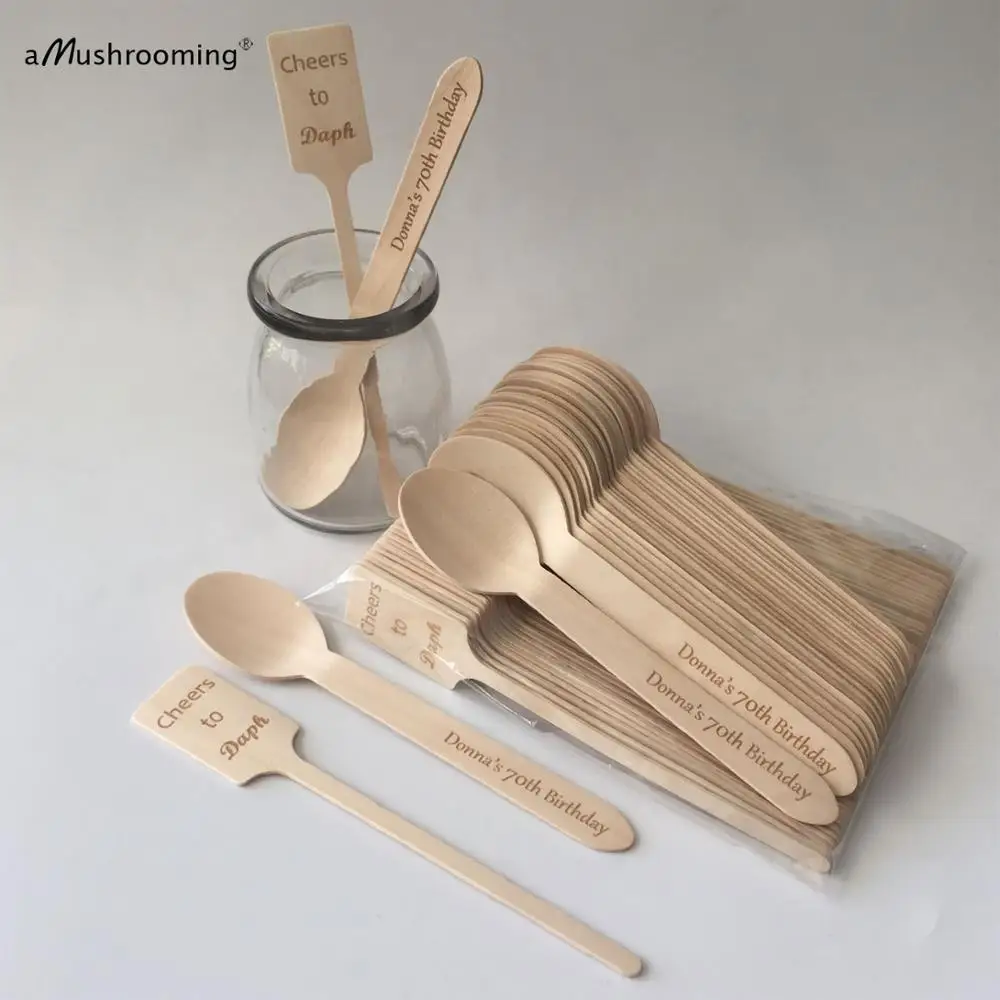 Деревянные одноразовые ложки вилки раньше посуда для мороженого 16 см наборы