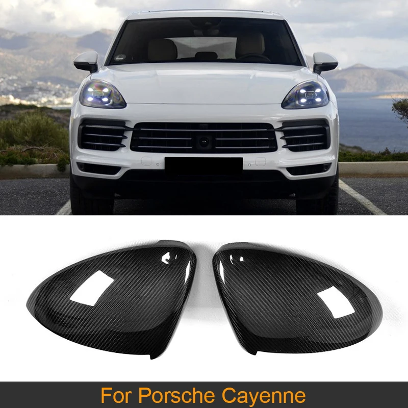 

Carbon Fiber Car Rear Side Mirror Covers Trim Fender for Porsche Cayenne 2018 Add On