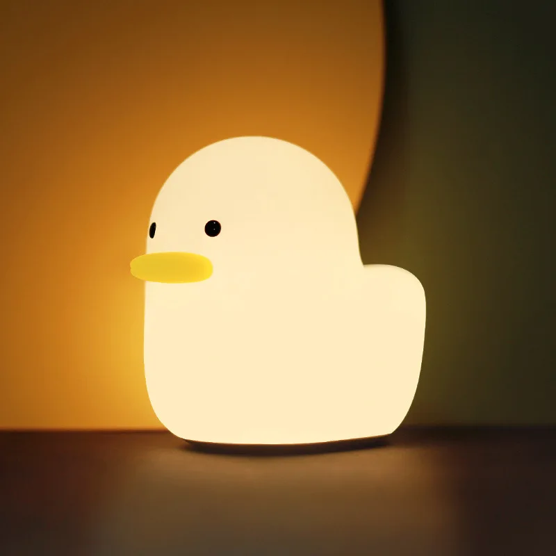 

USB Rechargeable Night Light duck Silicone Night Lights Touch Sensor Bedroom Bedside Lamp For Kids Baby Gift