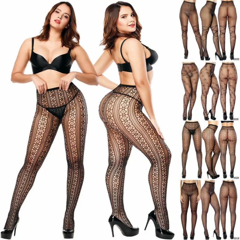 

Plus Size Women's Pantyhose Tights Fishnet Mesh Stockings Underwear Lace Sheer Pattern Sheer Ladies Stockings