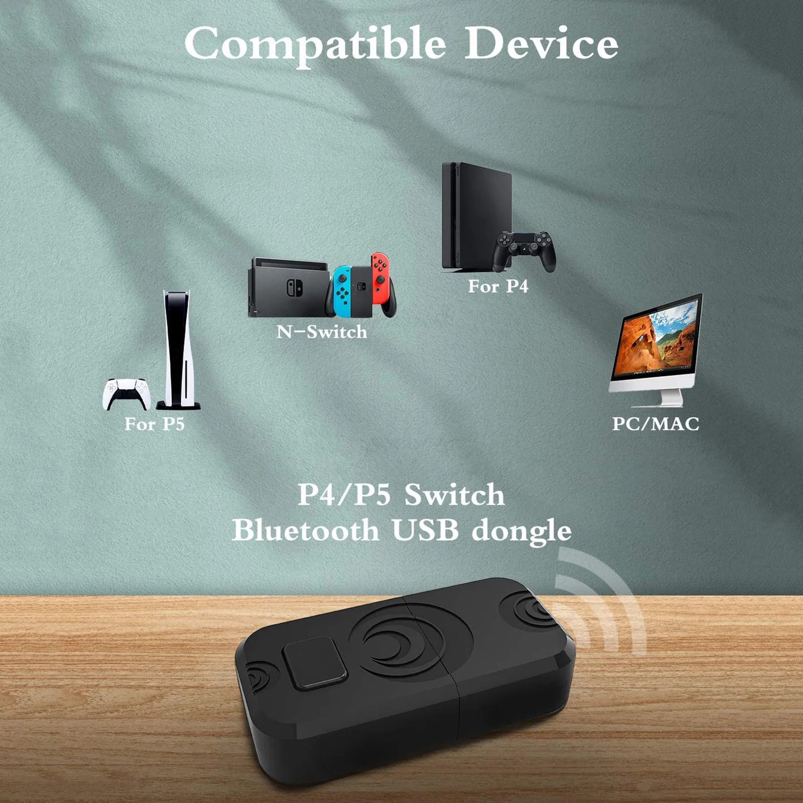 Беспроводной Bluetooth-адаптер аудиопередатчик для PS4 док-станция наушников ресивер