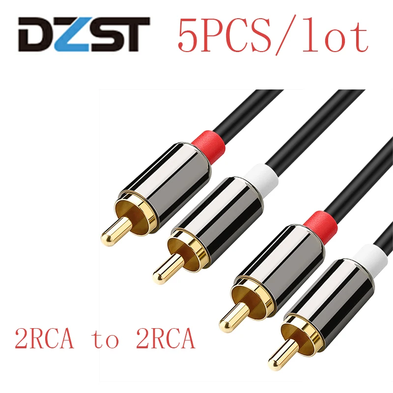 

5PCS/lot 2RCA to 2 RCA Coaxial Audio Cable Stereo RCA Audio Cord 0.5m 1m 2m 3m 5m for Home Theater DVD TV Amplifier CD Soundbox