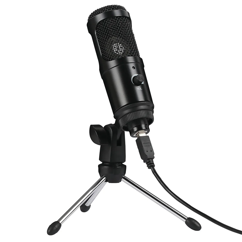 

Photography USB Microphone Home Vocal Recording Microphones Desktop Mini Mic Metal Tripod Stand for Laptop PC Recording Chatting
