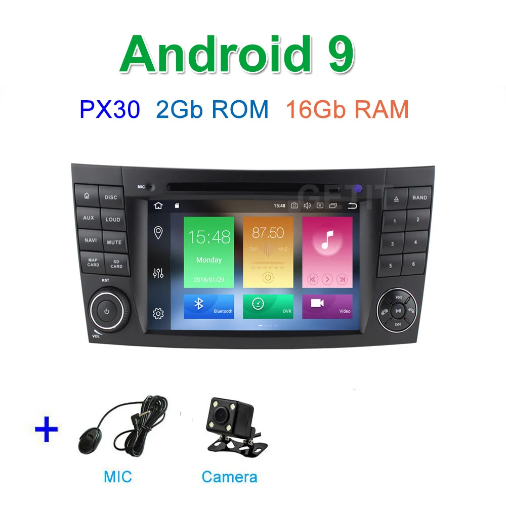 PX30 CAMERA PX6 Автомобильный DVD стерео Мультимедиа Радио Android 9 для Mercedes Benz e-класс W211 E200 E220 E300 E350 E240 E270 E280 CLS класс W219 - Цвет: PX30 CAMERA