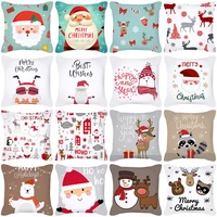 1 pc 45x45 christmas white pillow cover cushion case pillowcase hidden zipper pillows christmas style pattern home decor