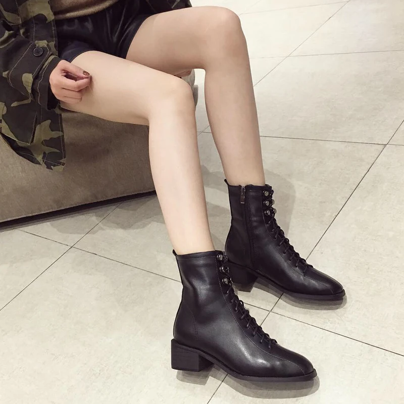 Wellwalk Martens/ботильоны женская зимняя обувь женские ботинки Челси на квадратном