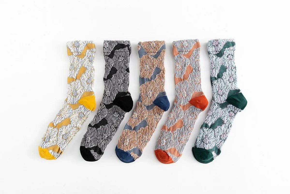 Цветочные Носки Женские осень зима хлопковые носки женщина в европейском и