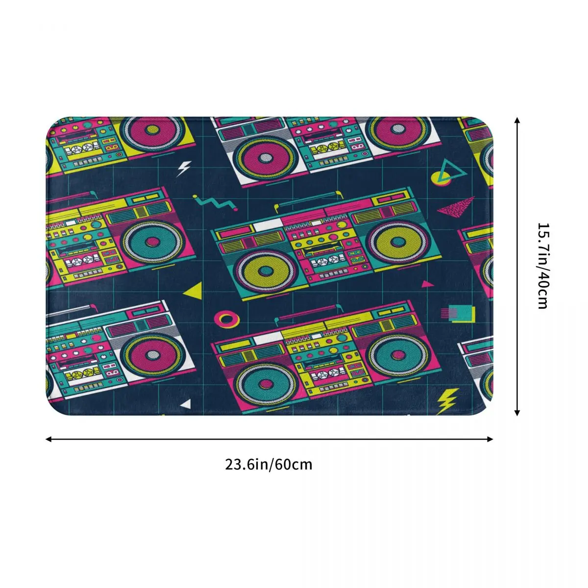 Нескользящий напольный коврик в стиле ретро популярный 80-х бокс-радио для