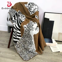 bubble kiss blankets for bed leopard pattern knitted jacquard warm blanket four seasons universal sofa home decorative blanket