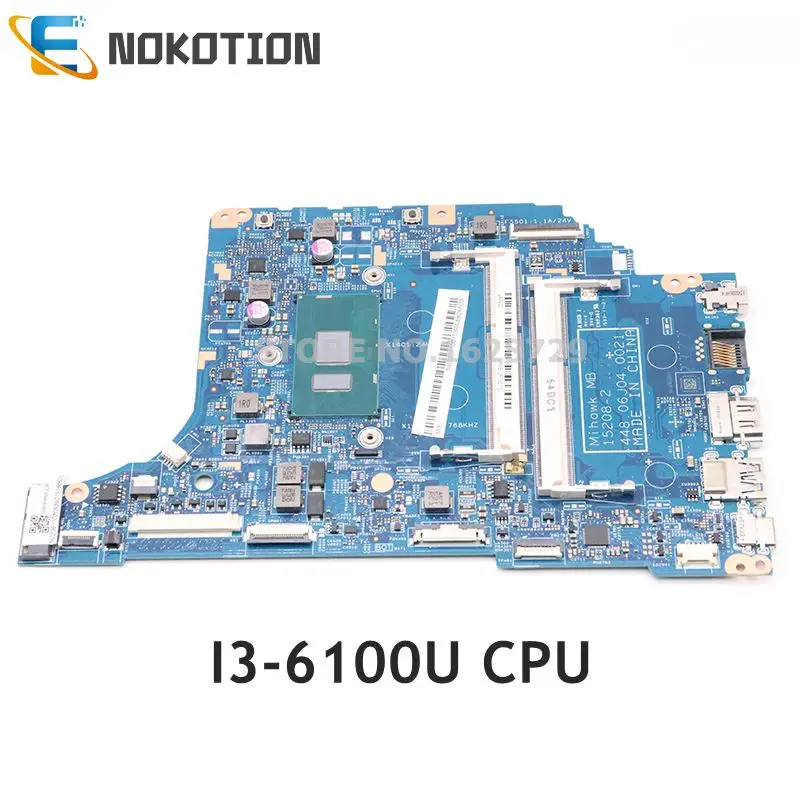 NOKOTION NBG7C11002 материнская плата для ноутбука Acer aspire V3 372 372T 15208 2 448.06J04.0021 SR2EU I3 6100U CPU
