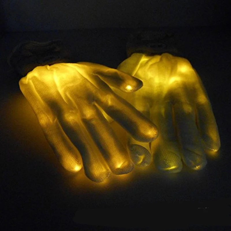 

LED Neon Tube Gloves Special Luminous Halloween Party Lighting Props Luminous Skull Gloves Stage Costumes Christmas Ornaments
