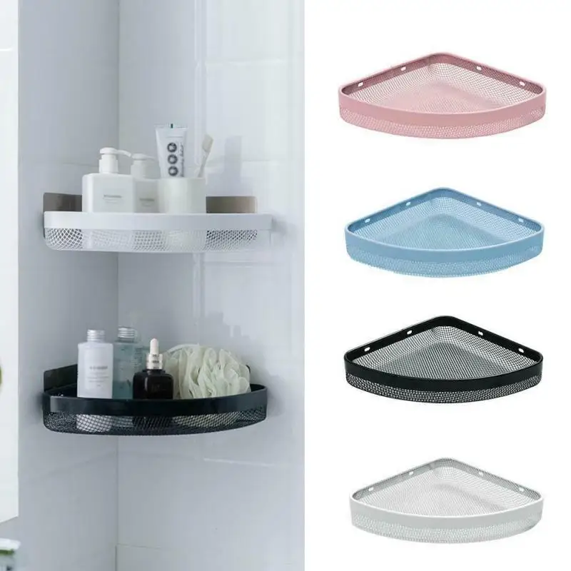 Bathroom Shelf Organizer Shower Storage Rack Pink Corner Shelves Wall Mounted Aluminum Toilet Shampoo Holder No Drill | Дом и сад