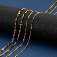 1 522 53mm stainless steel rolo link chain necklace gold steel tone o type chain welding chain lobster clasp necklace