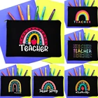 Женская Черная косметичка Радуга на молнии, офисный органайзер для карандашей, косметичка для путешествий, хранение губной помады