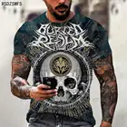 Футболка мужская с 3D-принтом черепа, модная универсальная уличная одежда, повседневная смешная рубашка с коротким рукавом, лето