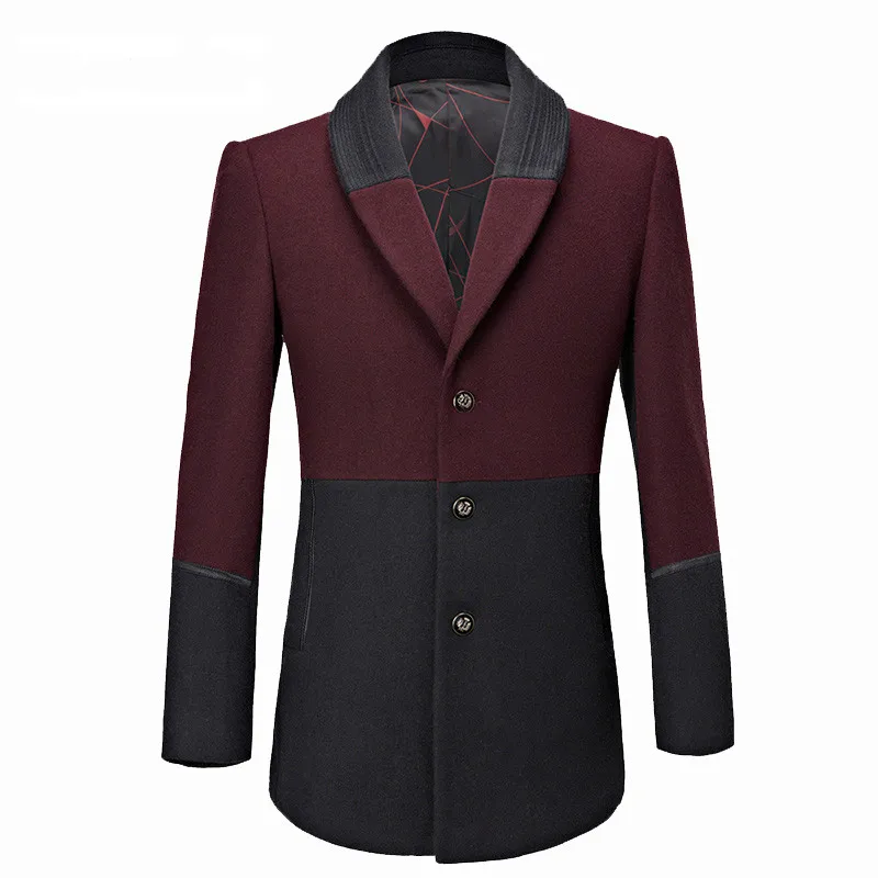

2019 New Casual Winter Men's Woolen Coat Solid Single Breasted Trench Coat Men Slim Fit Business Wool Jacket Overcoat
