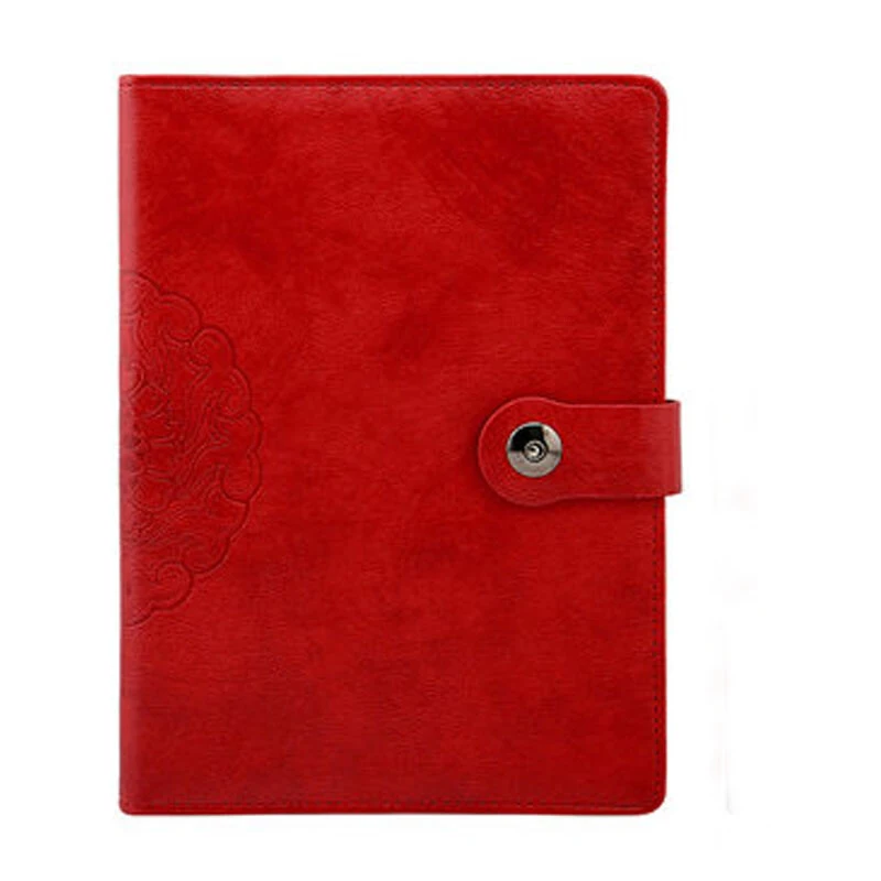 Red A5 искусственная кожа весна записная книжка с застежкой, 80 GSM внутренние бумаги, 95 листов TPN030 - Цвет: Red