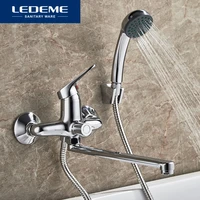 ledeme new bathtub faucets a set 27cm length outlet rotated brass body bathroom shower faucet handle options bathtub faucet