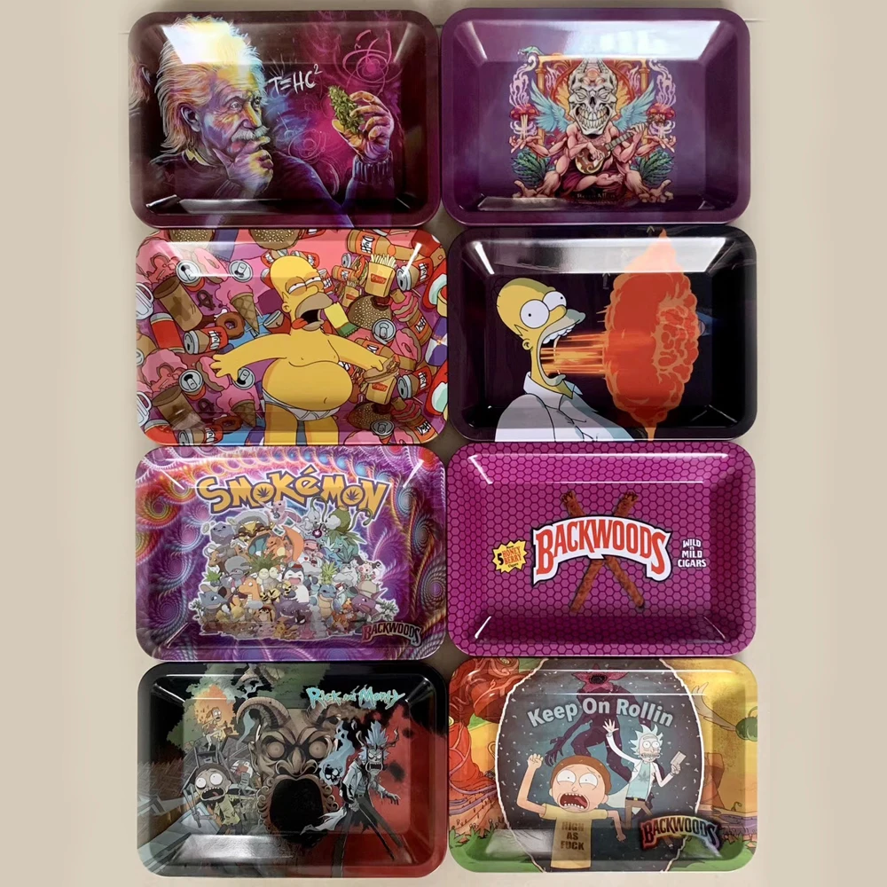 

100 шт.; Оптовая продажа; Детское нижнее белье сигаретная машина лоток 18*12 см, с различными узорами; Металлический Бумага лотки дым ТРАВЫ ТАБАК...