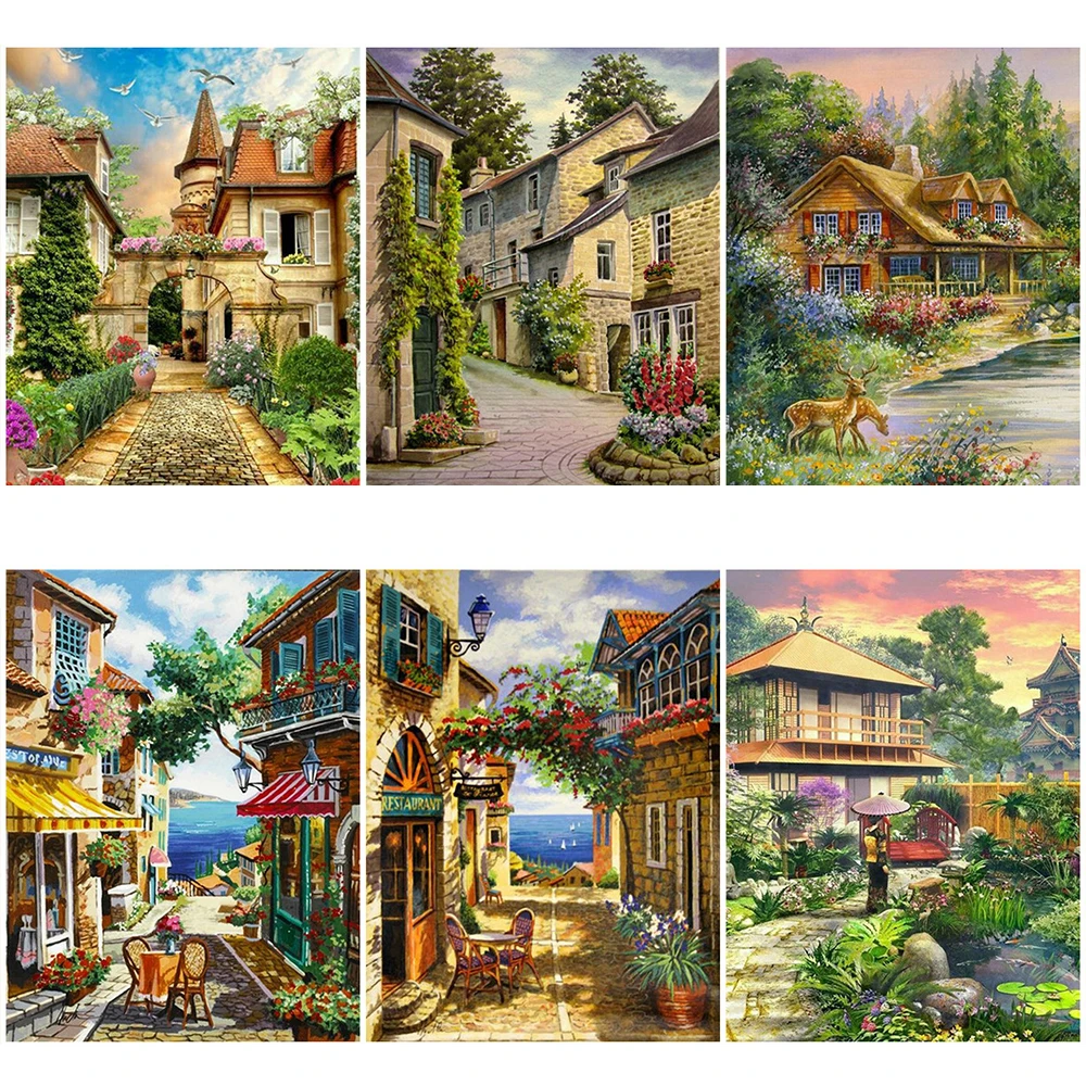 

Diy 5d Full Diamond Landscape Painting Diamond Painting Green Plant Attic Cross Stitch Diamond Mosaic Furniture Decoration Gift